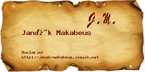 Janák Makabeus névjegykártya